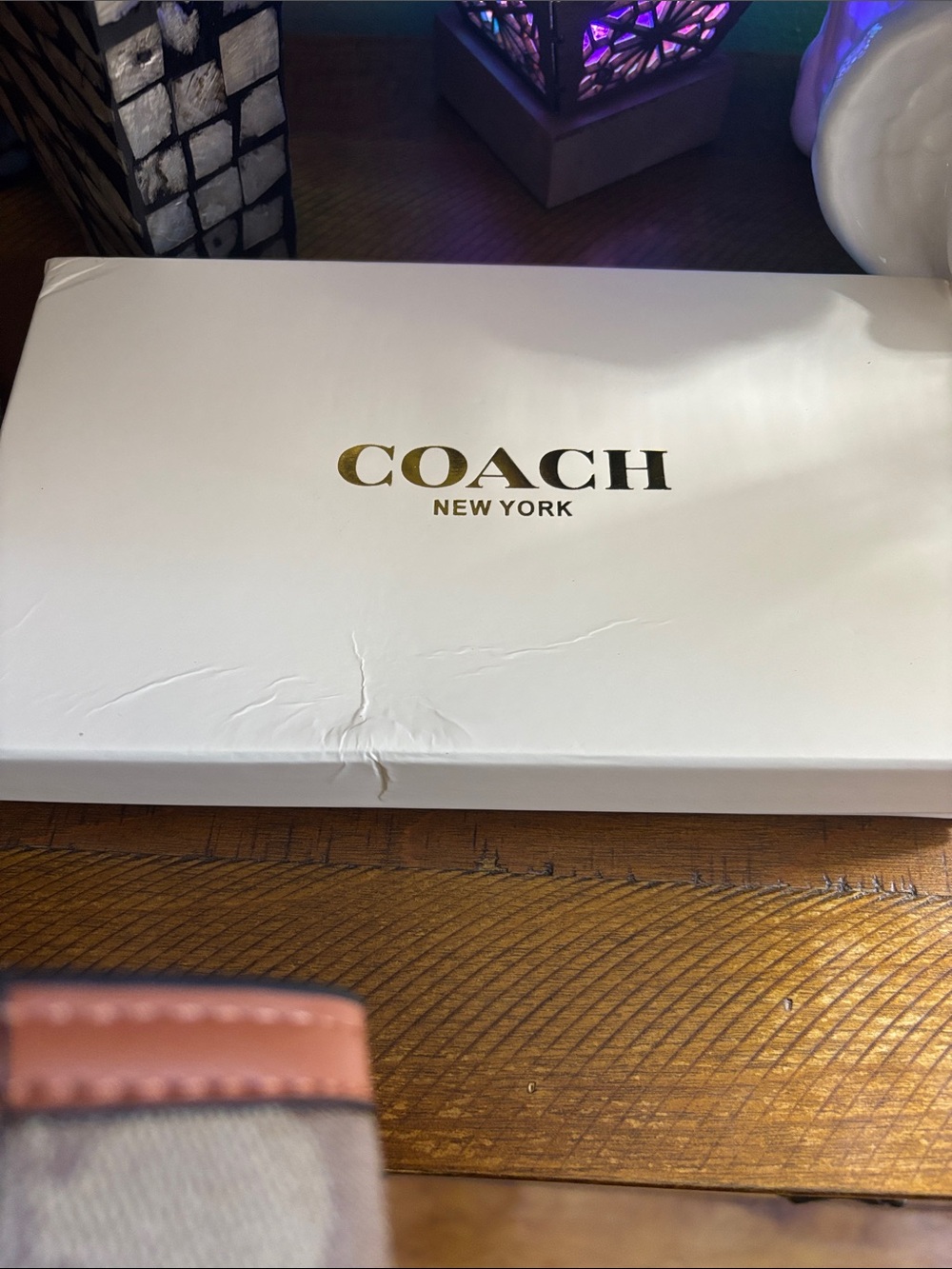 COACH Signature Continental Wallet in Brown/Tan New with Box - Picture 6 of 6